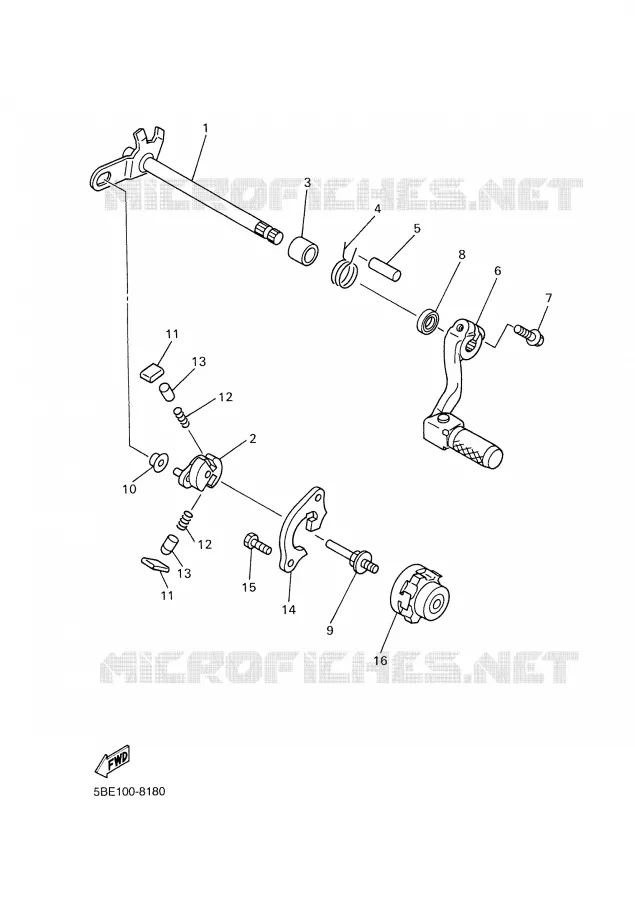 GEAR SHIFT SHAFT / LEVER Yamaha MOTO 426 2001 YZF  YZ426FN