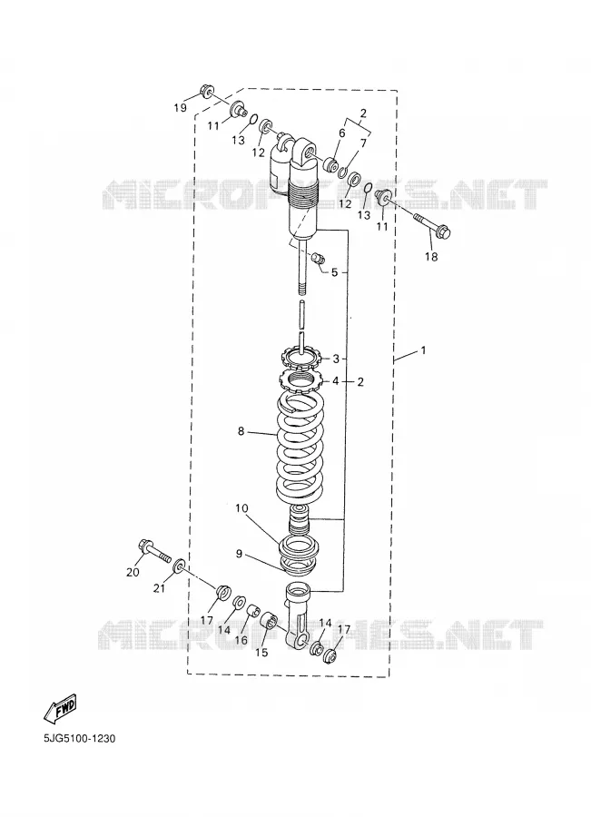 REAR SHOCK ABSORBER Yamaha MOTO 426 2001 YZF  YZ426FN