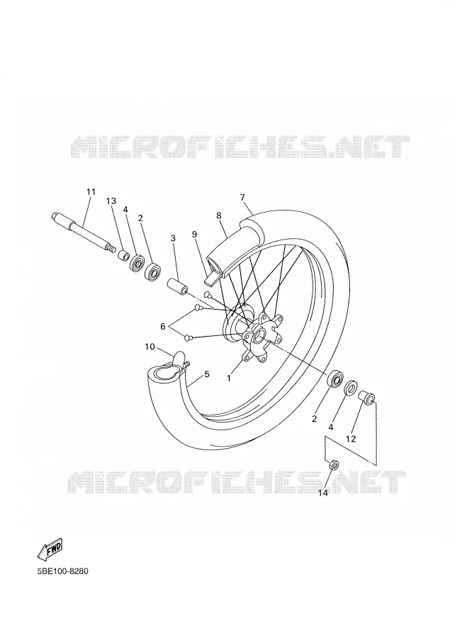 FRONT WHEEL Yamaha MOTO 426 2001 YZF  YZ426FN