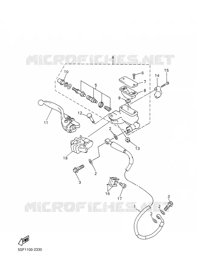FRONT MASTER CYLINDER Yamaha MOTO 426 2002 YZF  YZ426FP