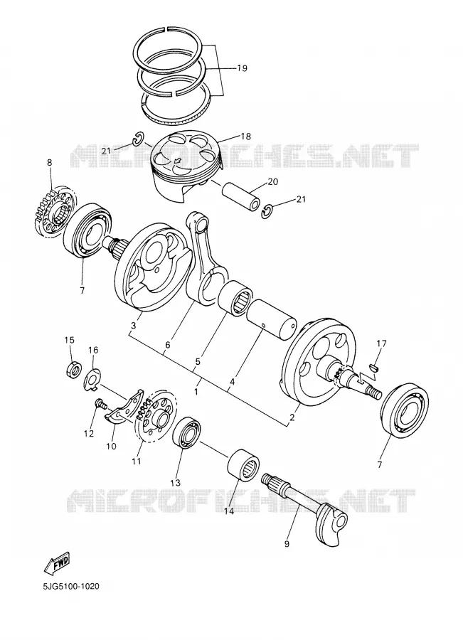 CRANKSHAFT / PISTON Yamaha MOTO 426 2002 YZF  YZ426FP