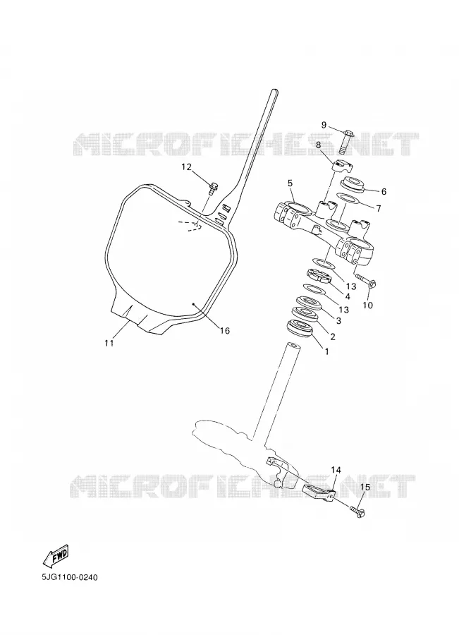 STEERING Yamaha MOTO 426 2002 YZF  YZ426FP