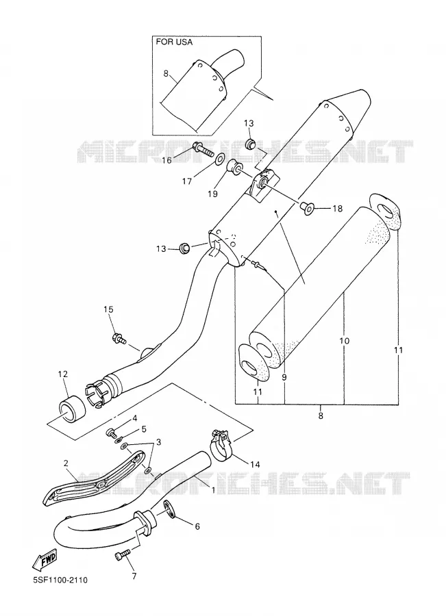 EXHAUST Yamaha MOTO 426 2002 YZF  YZ426FP