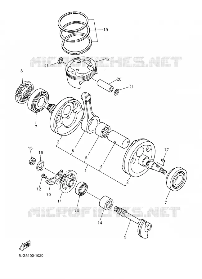 CRANKSHAFT / PISTON Yamaha MOTO 426 2002 YZF  YZ426FP