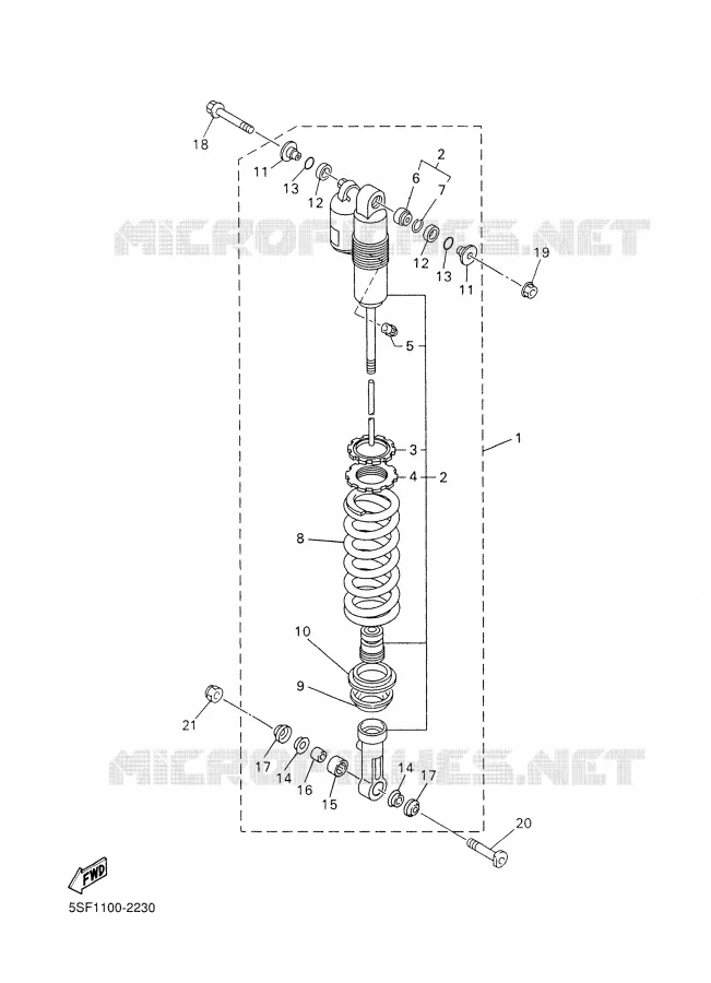 REAR SHOCK ABSORBER Yamaha MOTO 426 2002 YZF  YZ426FP