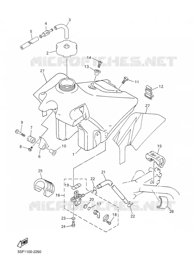 FUEL TANK Yamaha MOTO 426 2002 YZF  YZ426FP