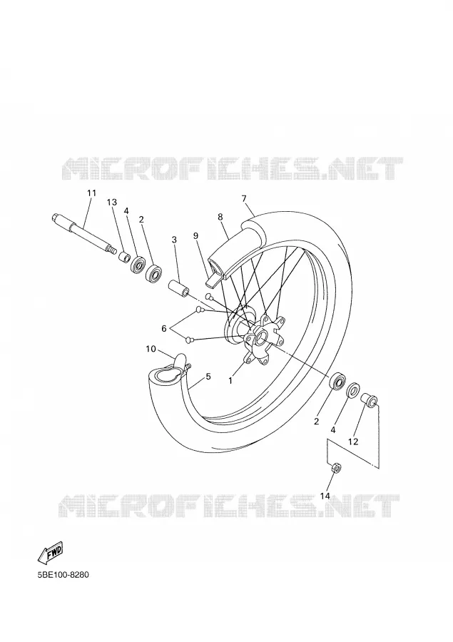 FRONT WHEEL Yamaha MOTO 426 2002 YZF  YZ426FP