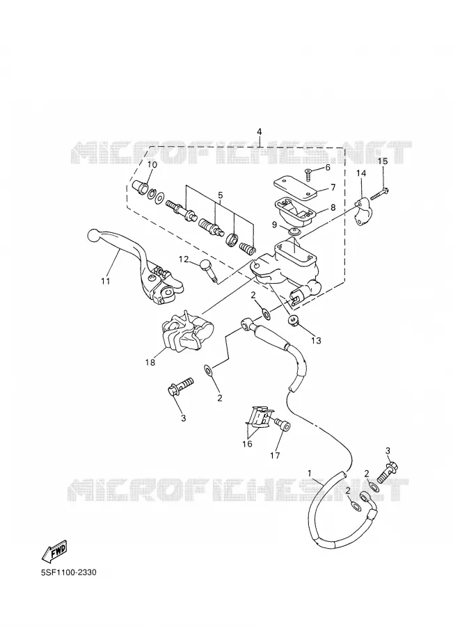 FRONT MASTER CYLINDER Yamaha MOTO 426 2002 YZF  YZ426FP