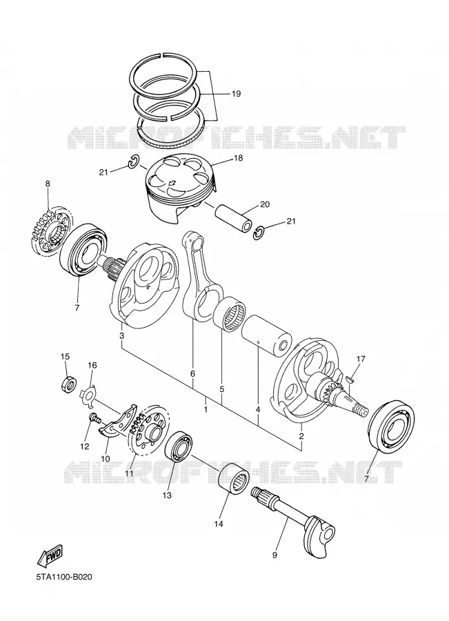 CRANKSHAFT / PISTON Yamaha MOTO 450 2003 YZF  YZ450F