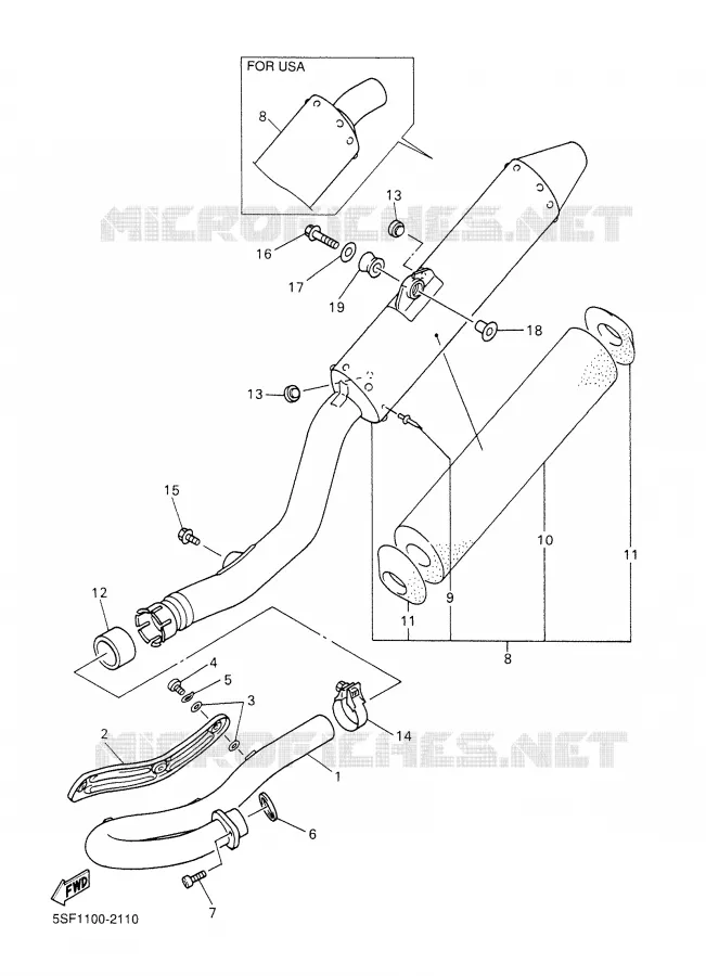 EXHAUST Yamaha MOTO 450 2003 YZF  YZ450F