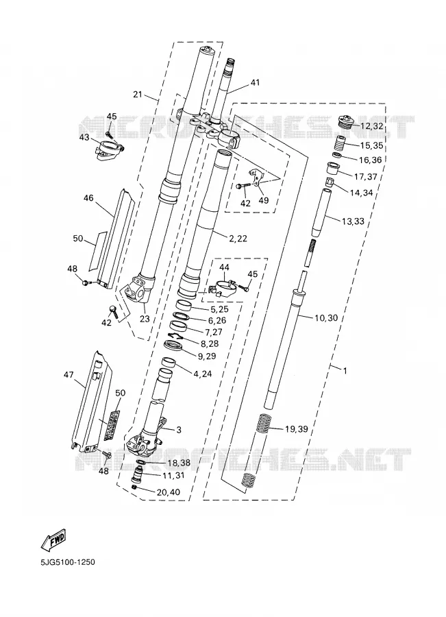 FRONT FORK Yamaha MOTO 450 2003 YZF  YZ450F