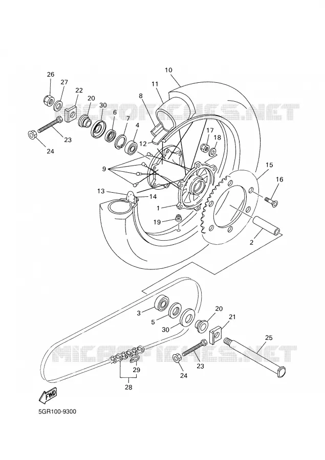 REAR WHEEL Yamaha MOTO 450 2004 YZF  YZ450F