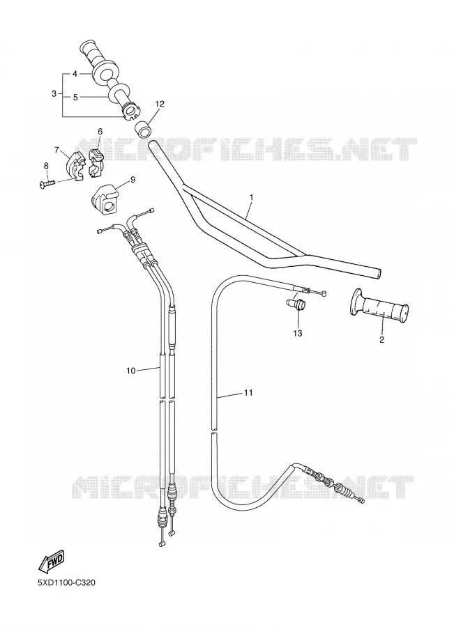 HANDLEBAR & CABLES Yamaha MOTO 450 2004 YZF  YZ450F