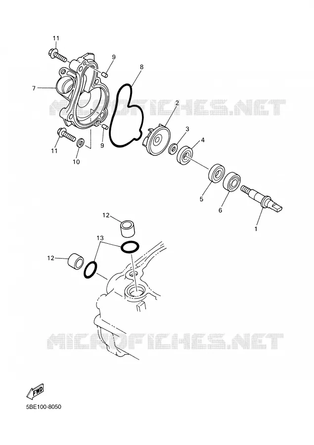 WATERPUMP / HOSES Yamaha MOTO 450 2005 YZF  YZ450F