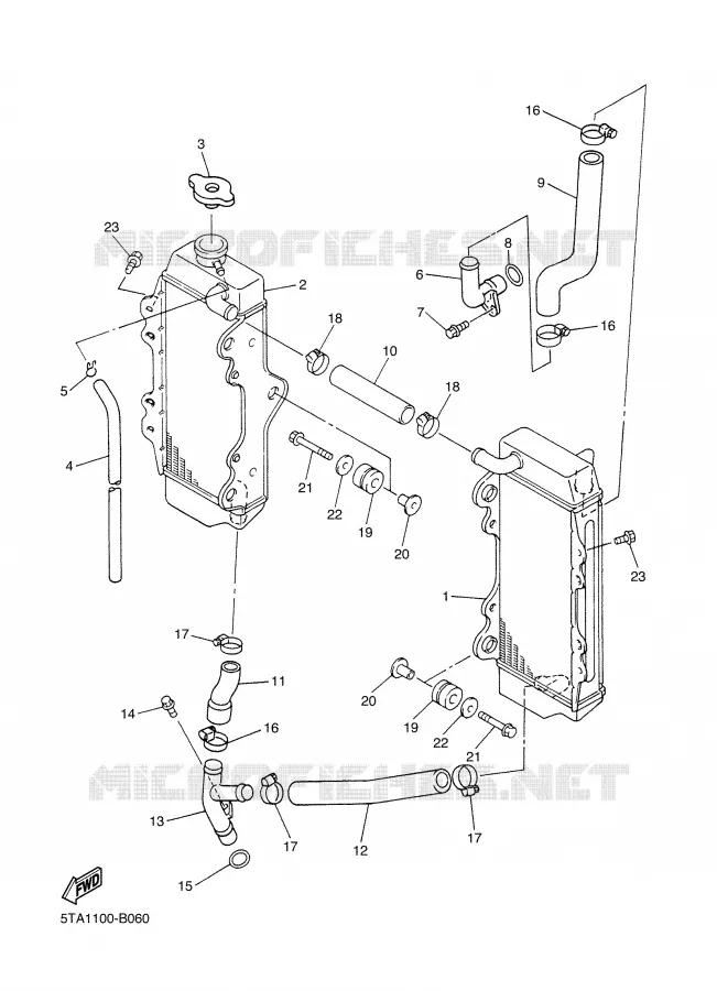 RADIATOR / HOSES Yamaha MOTO 450 2005 YZF  YZ450F