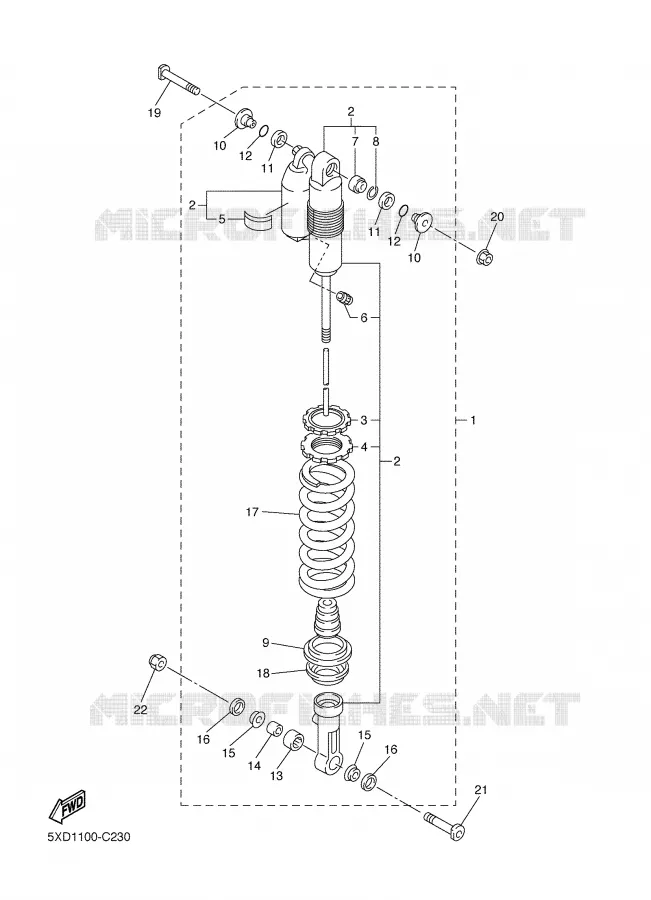 REAR SHOCK ABSORBER Yamaha MOTO 450 2005 YZF  YZ450F