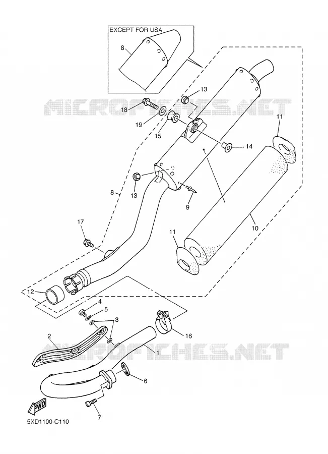 EXHAUST Yamaha MOTO 450 2005 YZF  YZ450F