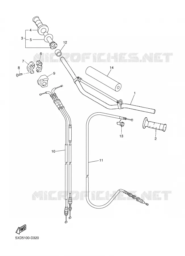 HANDLEBAR & CABLES Yamaha MOTO 450 2005 YZF  YZ450F