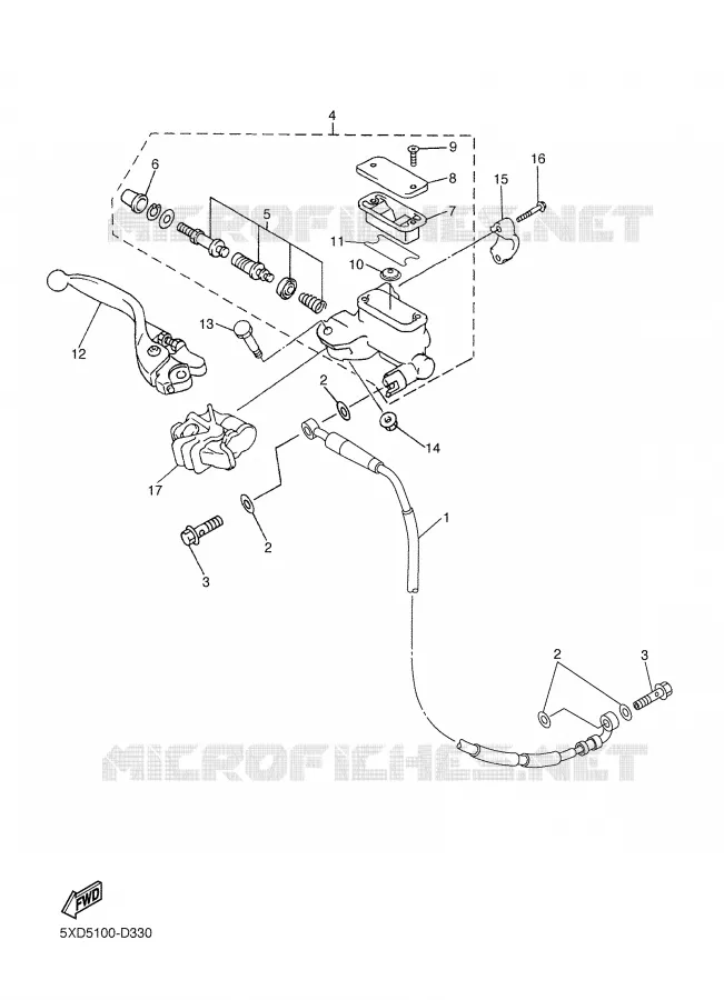 FRONT MASTER CYLINDER Yamaha MOTO 450 2005 YZF  YZ450F