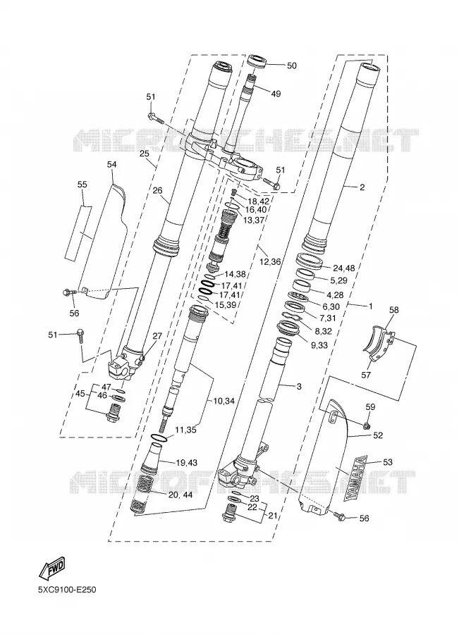 FRONT FORK Yamaha MOTO 450 2006 YZF  YZ450F