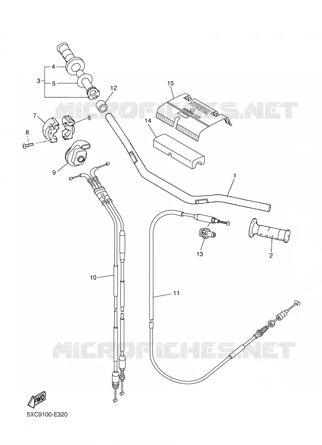 HANDLEBAR & CABLES Yamaha MOTO 450 2006 YZF  YZ450F