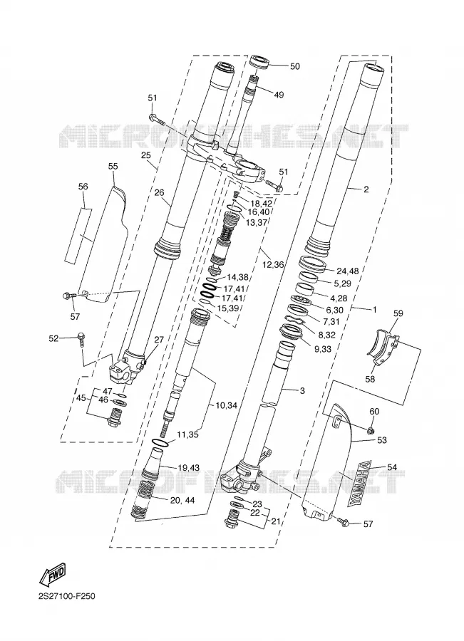 FRONT FORK Yamaha MOTO 450 2007 YZF  YZ450F