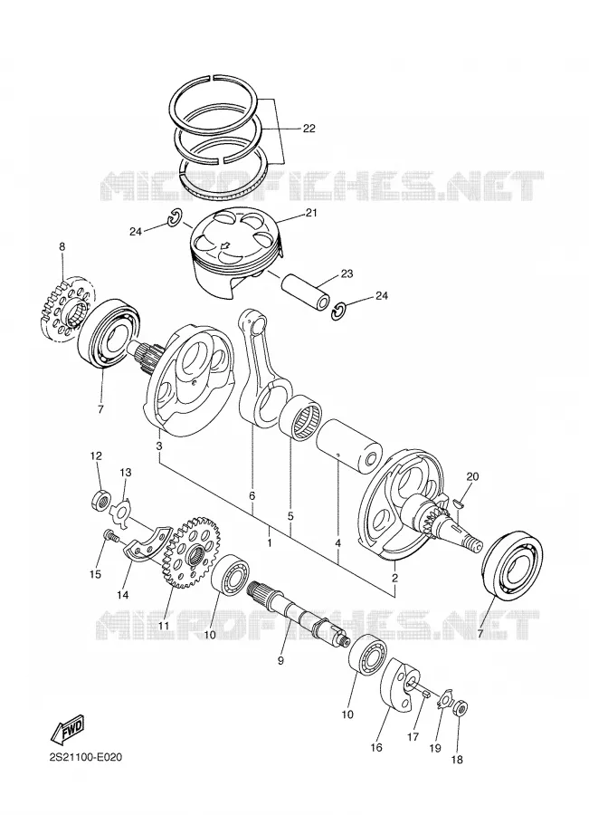 CRANKSHAFT / PISTON Yamaha MOTO 450 2007 YZF  YZ450F
