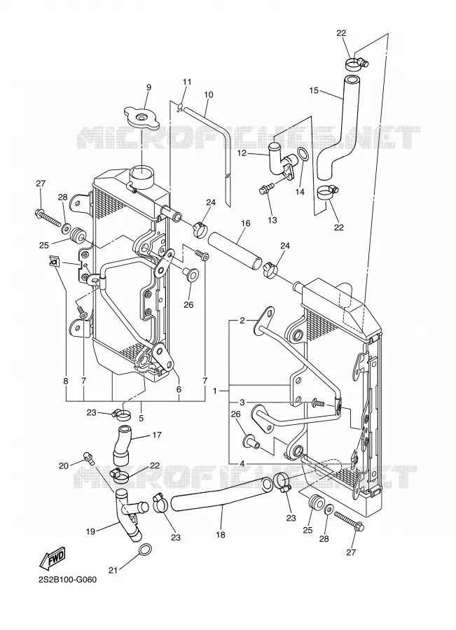 RADIATOR / HOSES Yamaha MOTO 450 2007 YZF  YZ450F