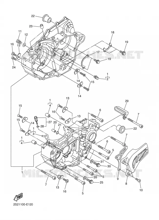 CRANKCASE Yamaha MOTO 450 2007 YZF  YZ450F