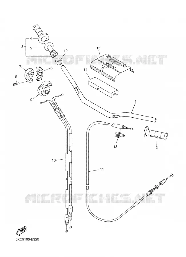 HANDLEBAR & CABLES Yamaha MOTO 450 2007 YZF  YZ450F