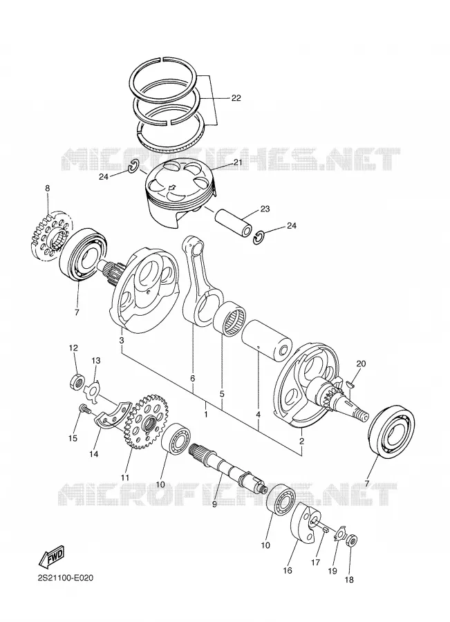 CRANKSHAFT / PISTON Yamaha MOTO 450 2007 YZF  YZ450F