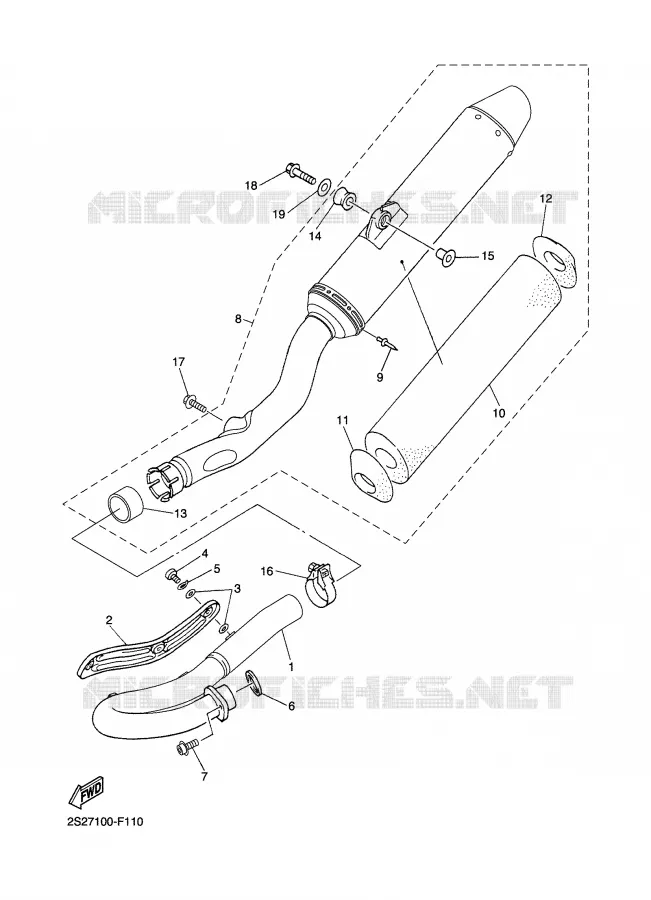 EXHAUST Yamaha MOTO 450 2007 YZF  YZ450F