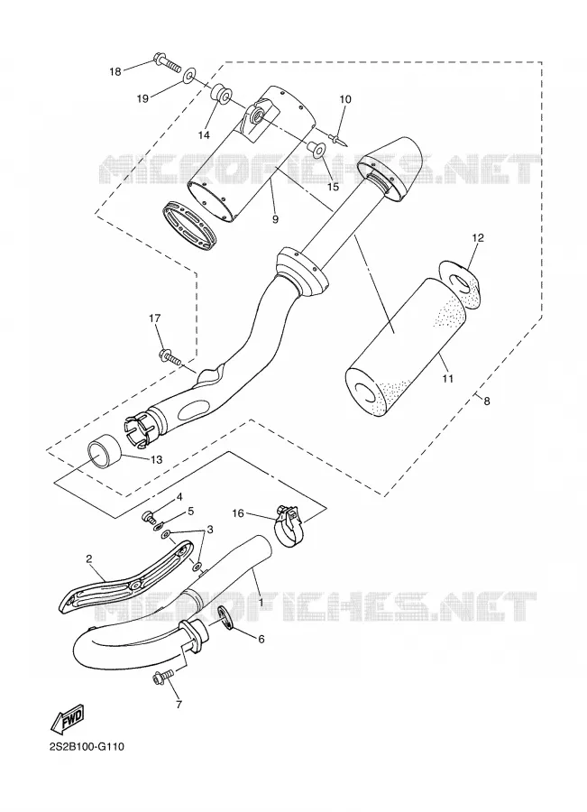 EXHAUST Yamaha MOTO 450 2008 YZF  YZ450F