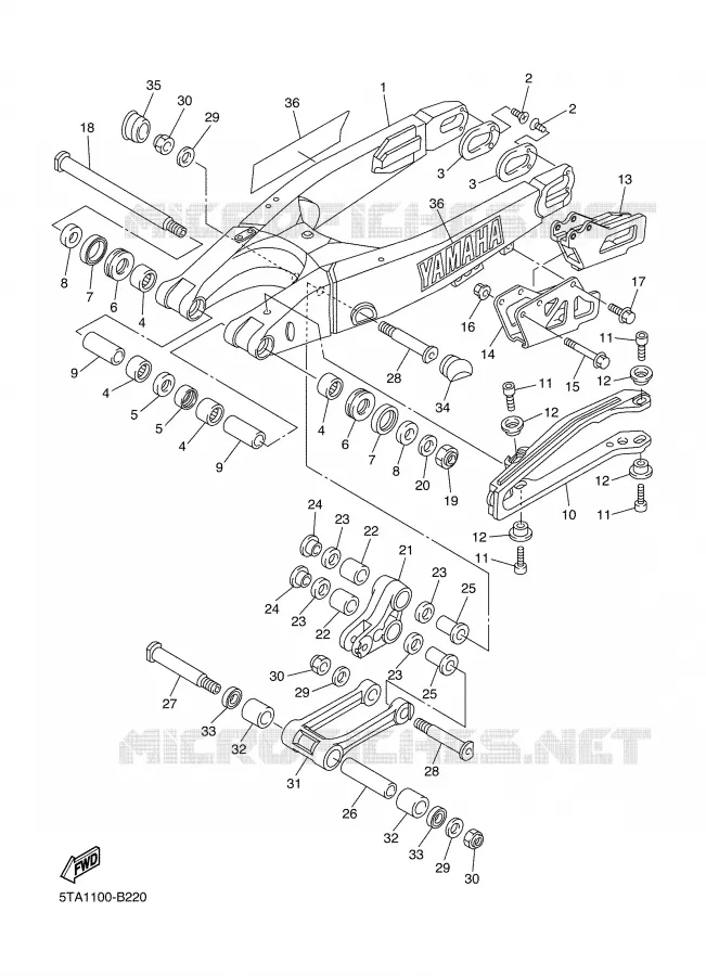 SWINGARM Yamaha MOTO 450 2003 YZF  YZ450FR