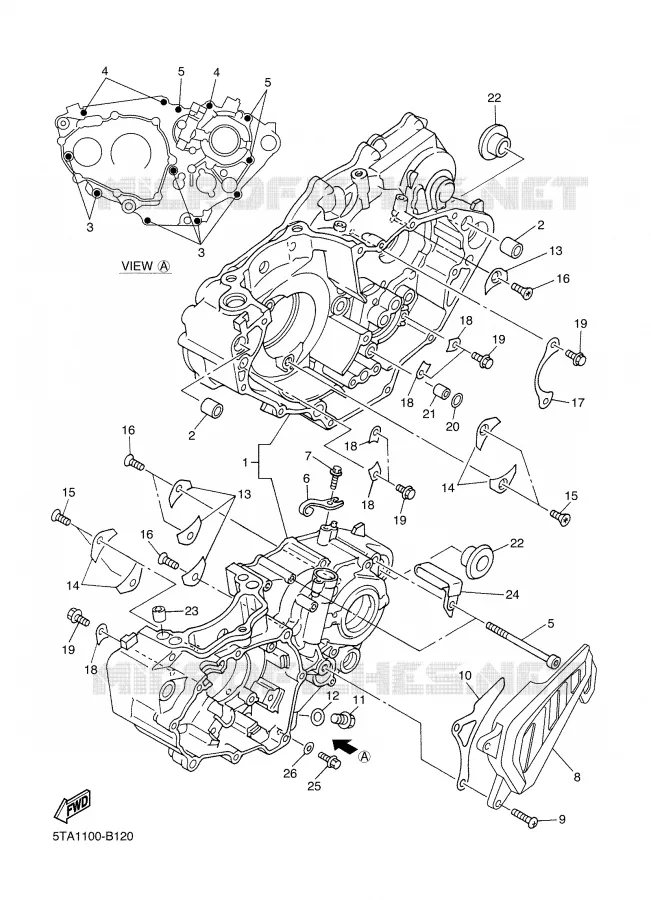 CRANKCASE Yamaha MOTO 450 2003 YZF  YZ450FR