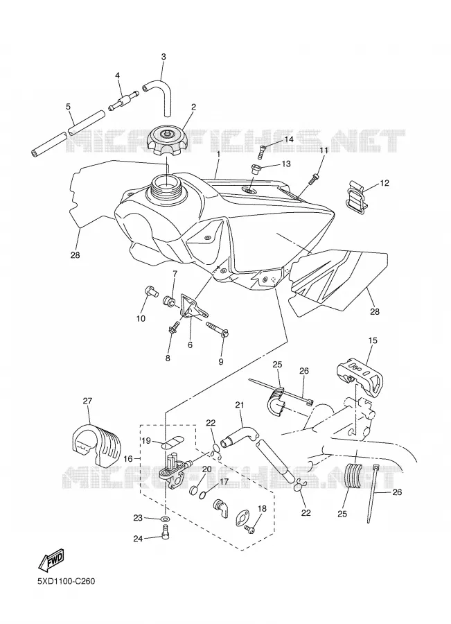 FUEL TANK Yamaha MOTO 450 2004 YZF  YZ450FS
