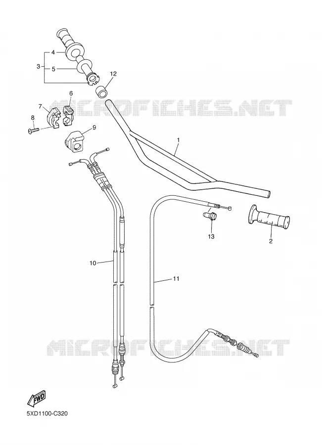 HANDLEBAR & CABLES Yamaha MOTO 450 2004 YZF  YZ450FS