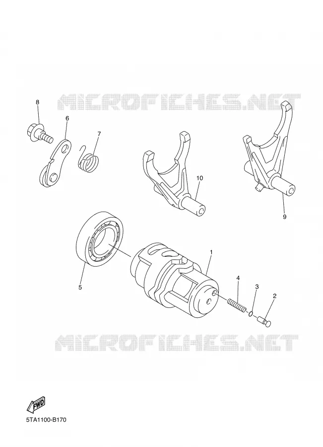 GEAR SHIFT SELECTOR DRUM / FORK Yamaha MOTO 450 2004 YZF  YZ450FS