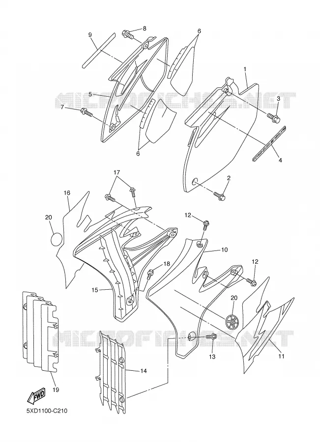 SIDE COVER Yamaha MOTO 450 2004 YZF  YZ450FS