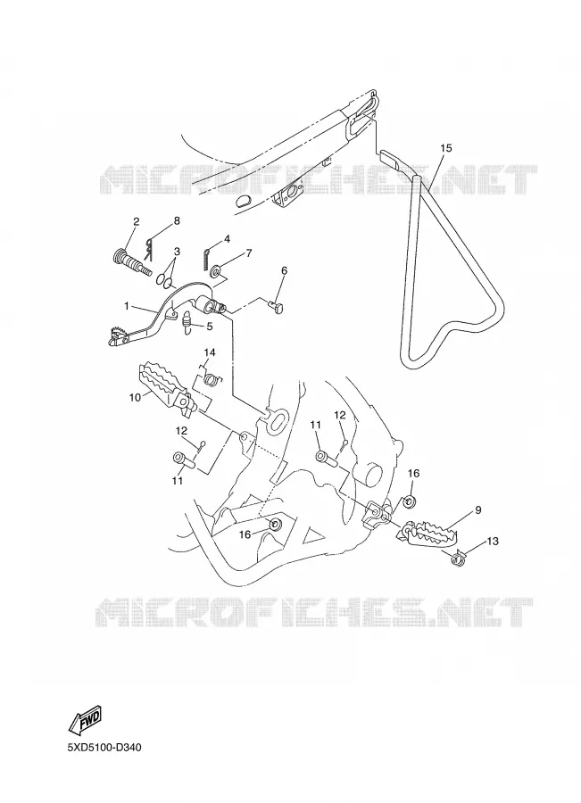 STAND / FOOTREST Yamaha MOTO 450 2005 YZF  YZ450FT