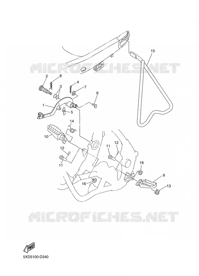 STAND / FOOTREST Yamaha MOTO 450 2005 YZF  YZ450FT