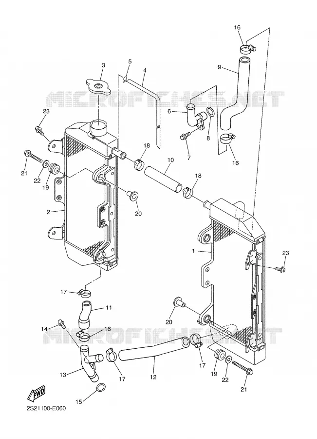 RADIATOR / HOSES Yamaha MOTO 450 2006 YZF  YZ450FV