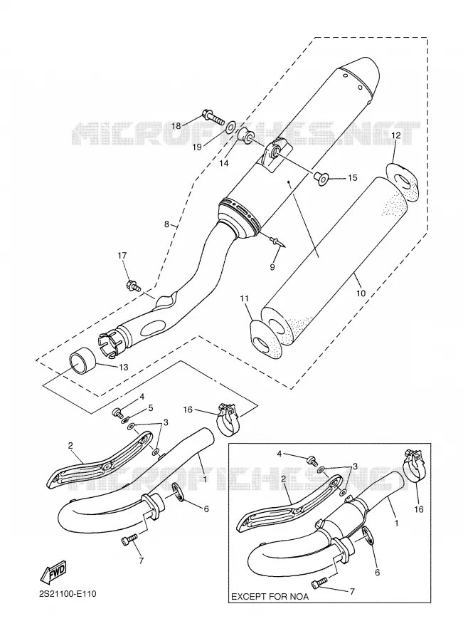 EXHAUST Yamaha MOTO 450 2006 YZF  YZ450FV