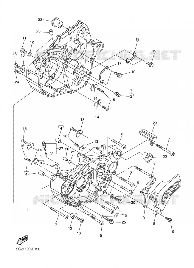 CRANKCASE Yamaha MOTO 450 2006 YZF  YZ450FV
