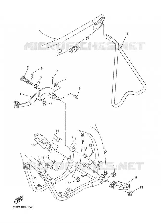 STAND / FOOTREST Yamaha MOTO 450 2006 YZF  YZ450FV