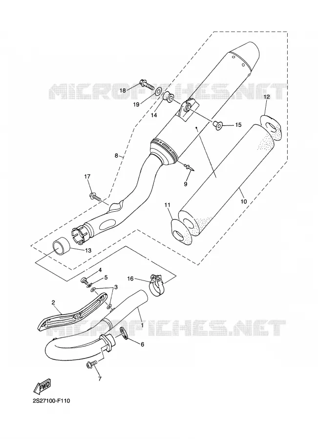 EXHAUST Yamaha MOTO 450 2007 YZF  YZ450FW