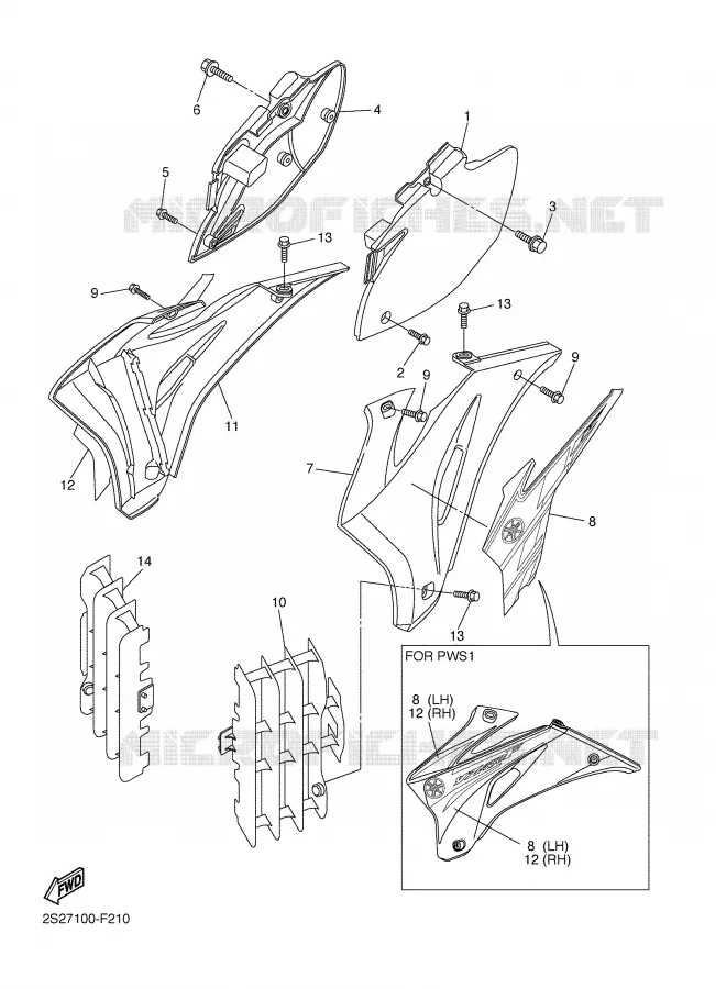 SIDE COVER Yamaha MOTO 450 2007 YZF  YZ450FW