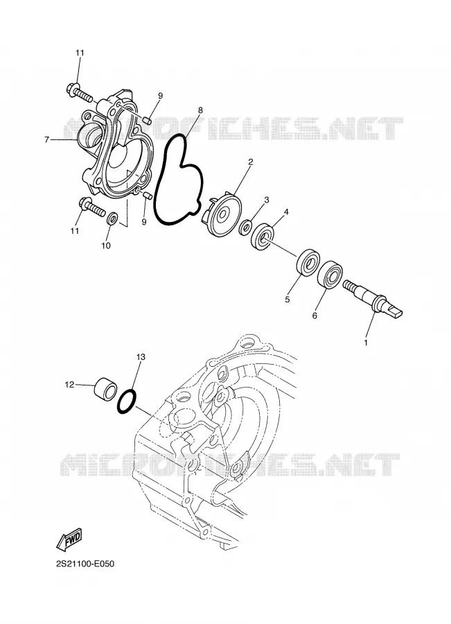 WATERPUMP / HOSES Yamaha MOTO 450 2008 YZF  YZ450FX