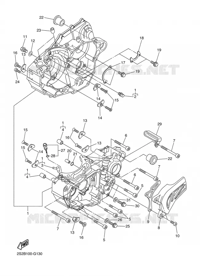 CRANKCASE Yamaha MOTO 450 2009 YZF  YZ450FY