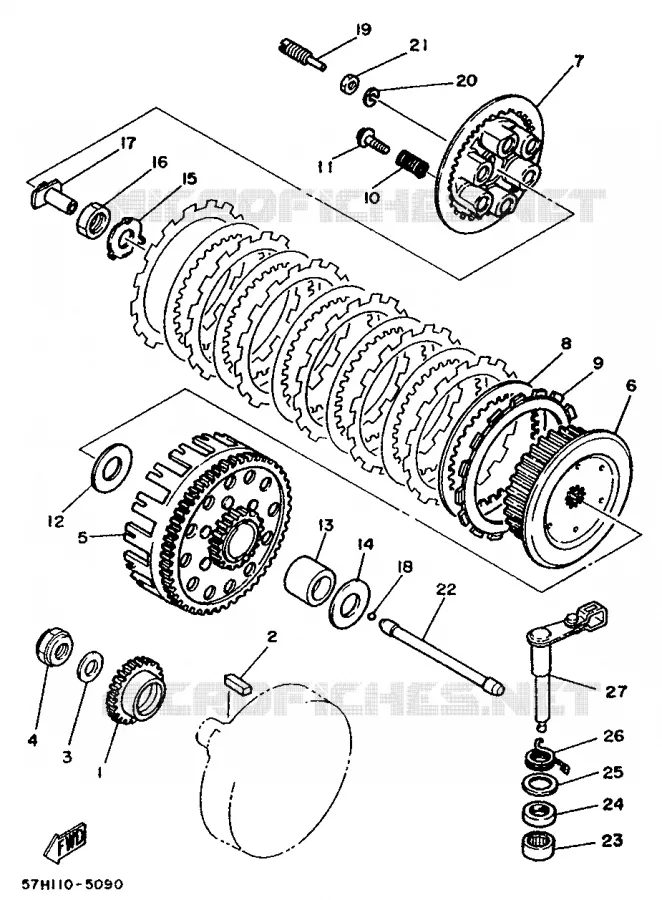 STARTER CLUTCH Yamaha MOTO 490 1987 YZ  YZ490